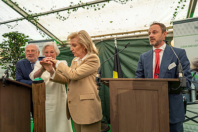Princess Astrid, Princess of Belgium, marked the start of construction of Rivenhall